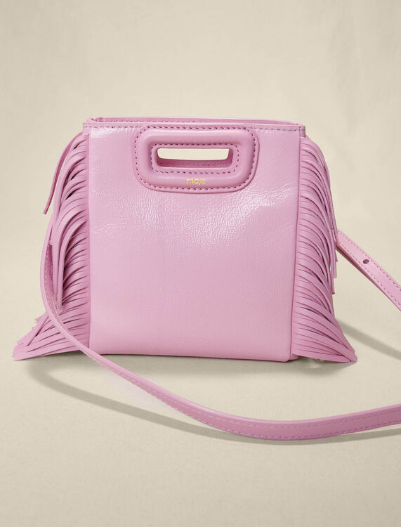 Pink leather mini M bag - M Bag - MAJE