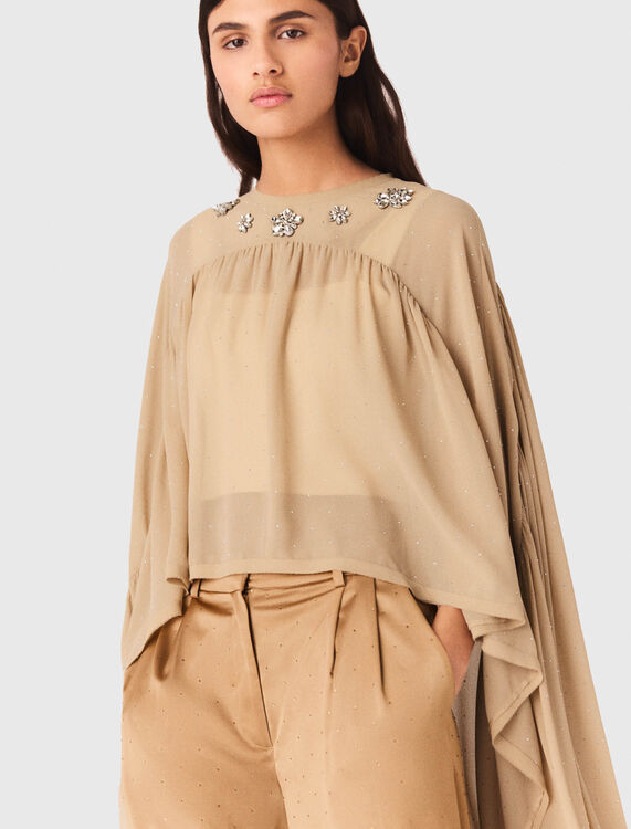 Cape top with jewel collar - Tops - MAJE
