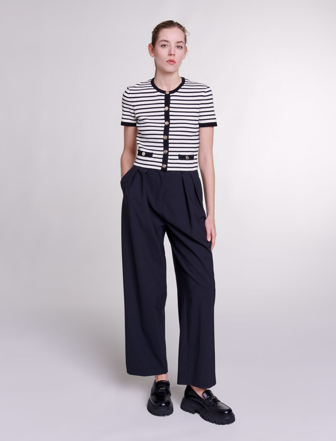Wide-leg trousers with belt - Fall-Winter Collection - MAJE