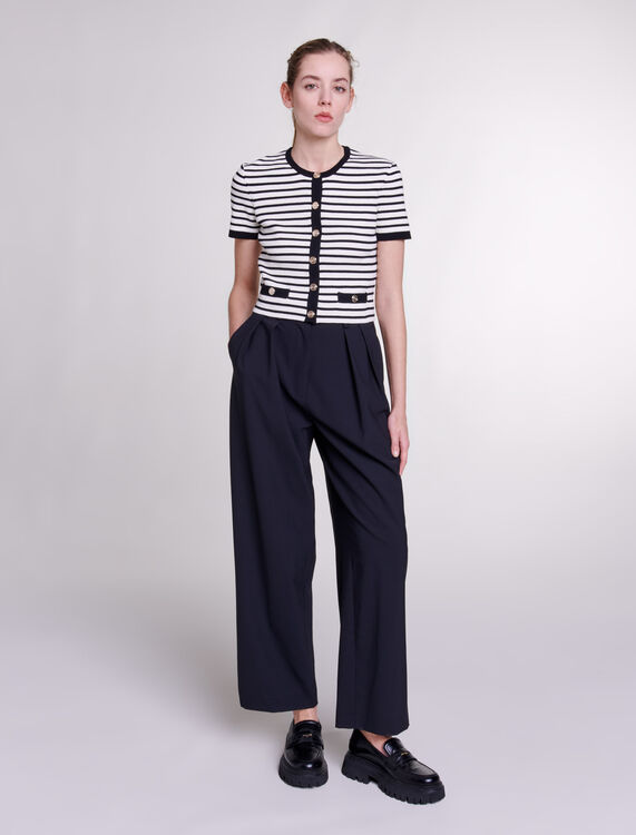 Wide-leg trousers with belt - Trousers & Jeans - MAJE