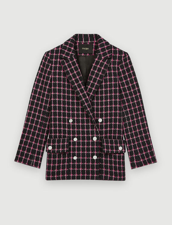 Oversized checked jacket - Coats & Jackets - MAJE