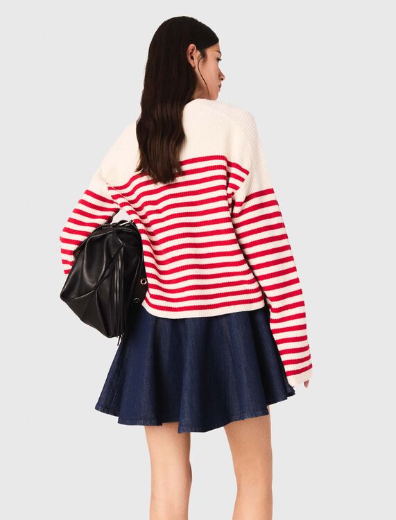 Striped rib knit jumper - Sweaters & Cardigans - MAJE
