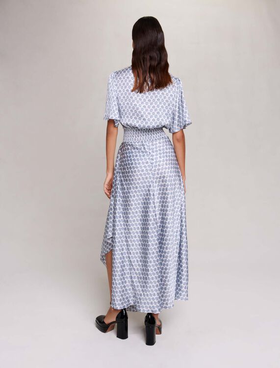 Long asymmetric satin dress - Dresses - MAJE