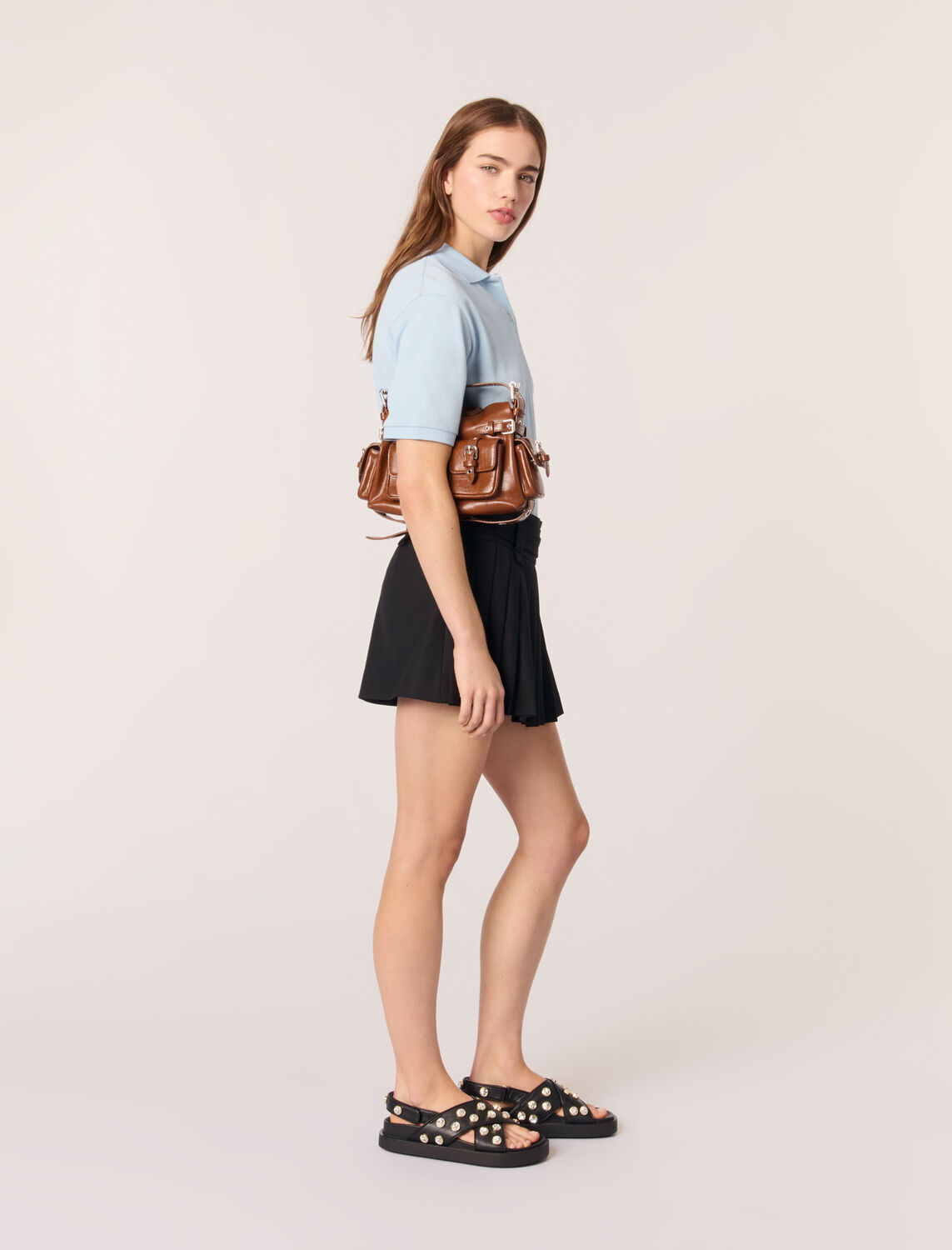 Polo shirt with logo patch - T-Shirts - MAJE