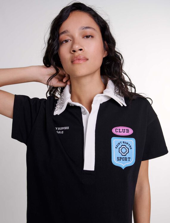 Embroidered rhinestone polo dress - Sport Capsule - MAJE