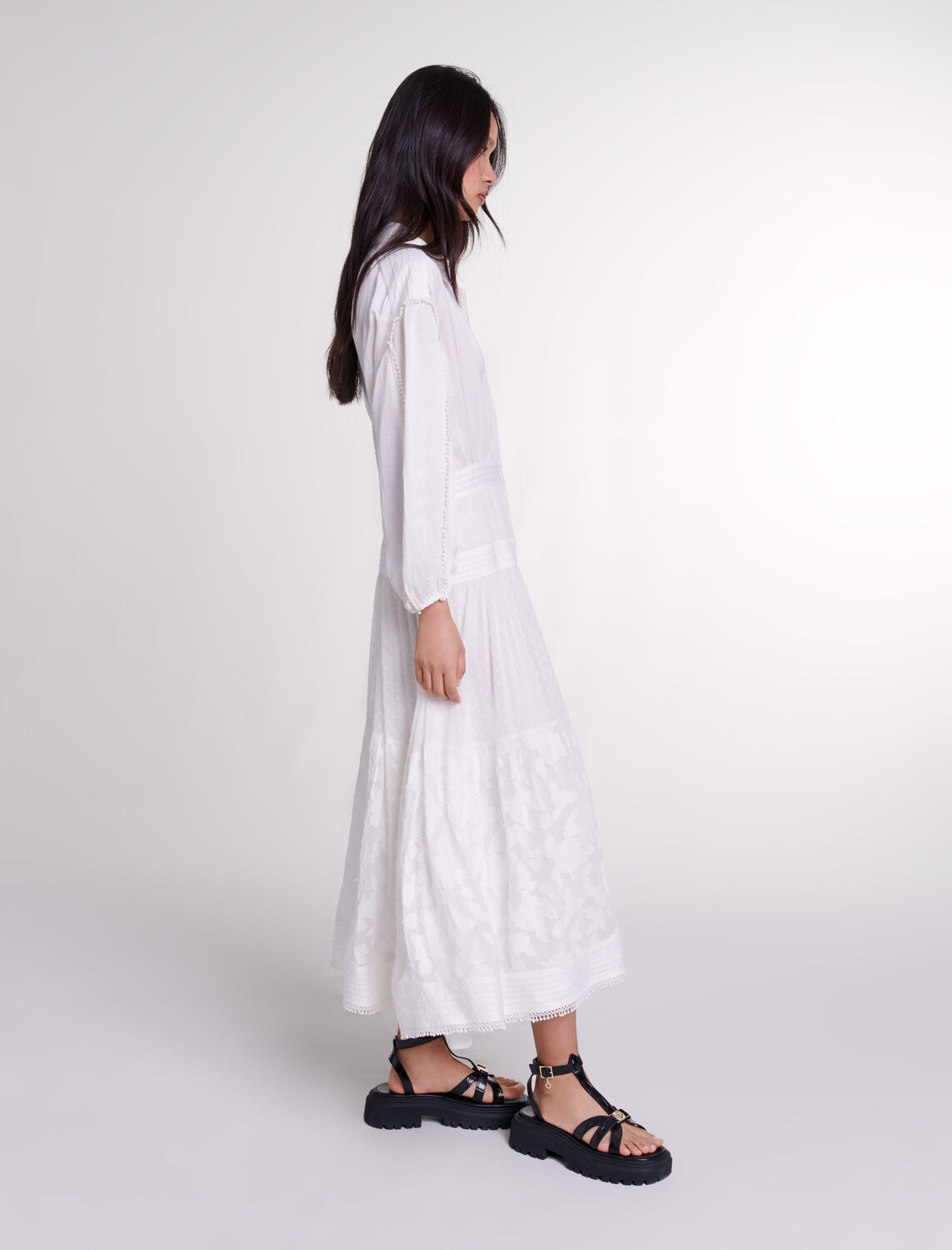 Cotton patchwork maxi dress - Qixi Collection - MAJE