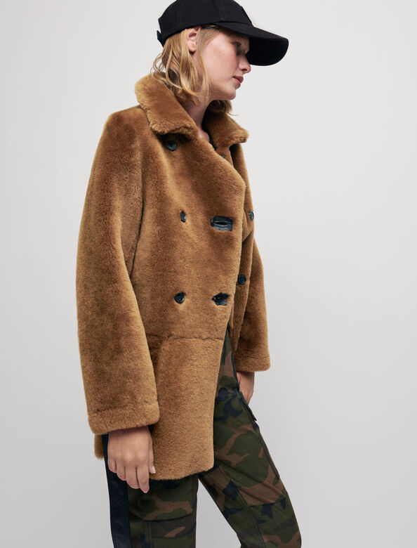 Reversible shearling coat : Coats & Jackets color 