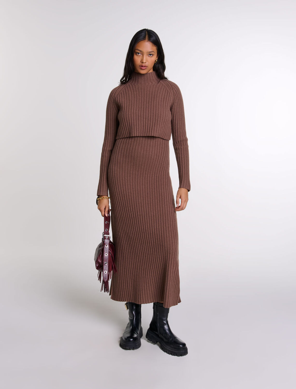 2-in-1 wool maxi dress - Fall-Winter Collection - MAJE