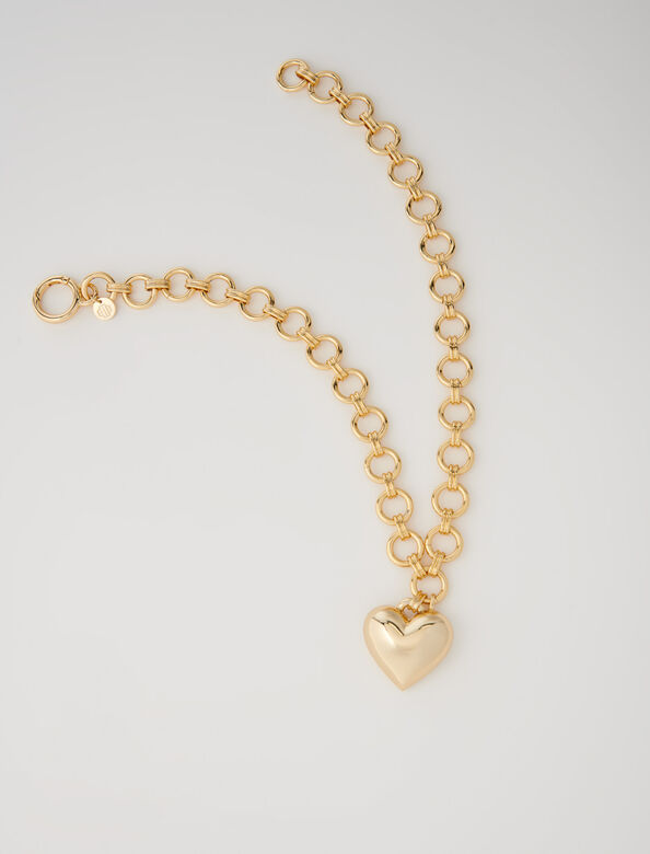 Gold heart necklace : Jewelry color Gold