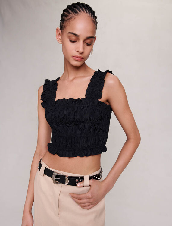 Smocked cropped top - Tops - MAJE