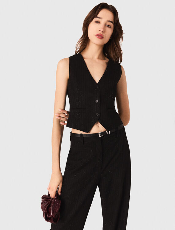 Diamanté tailored jacket - Tops - MAJE