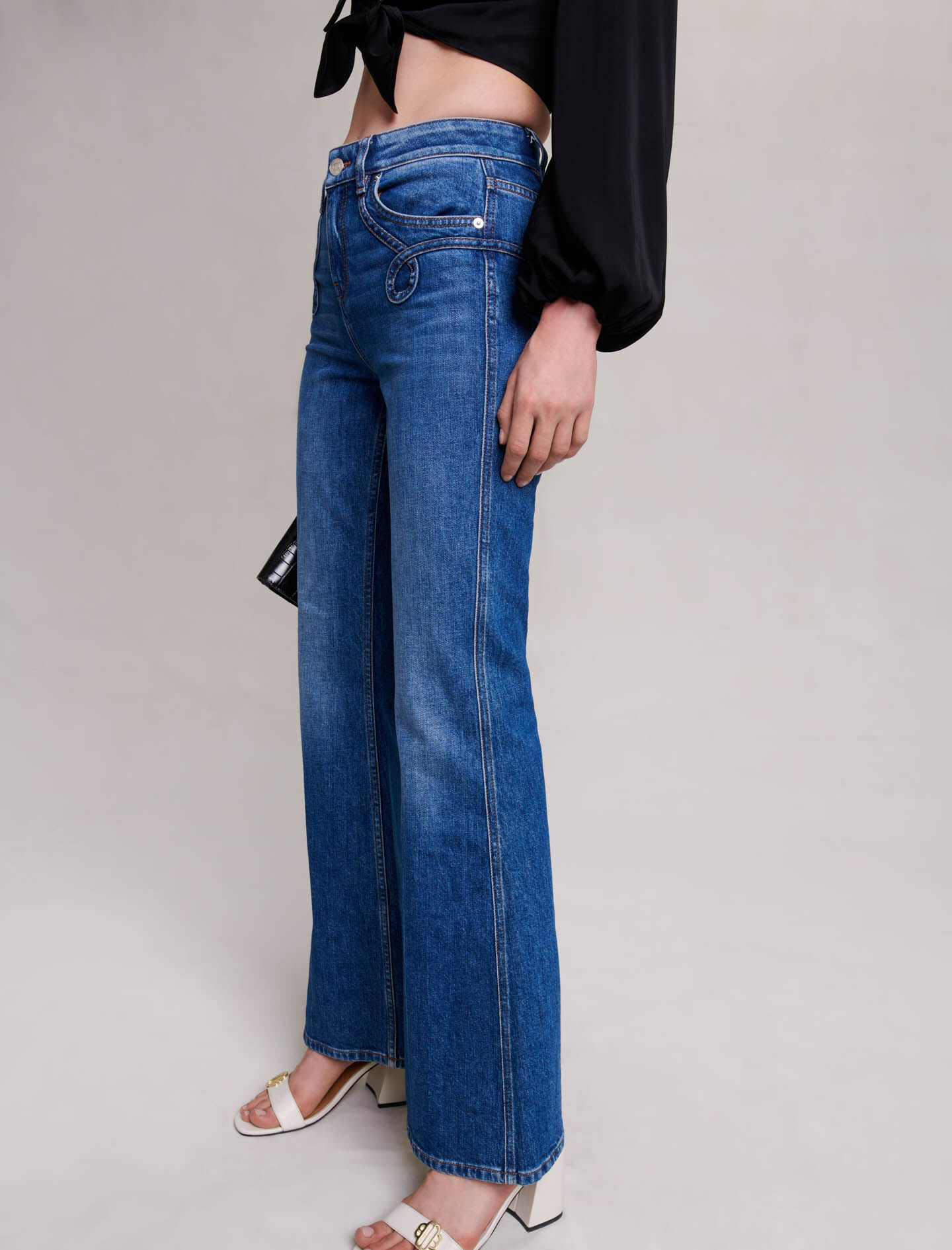 Embroidered discount flare jeans