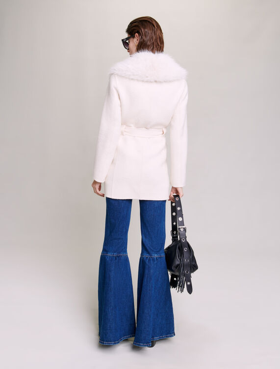 Belted short coat - Coats & Jackets - MAJE