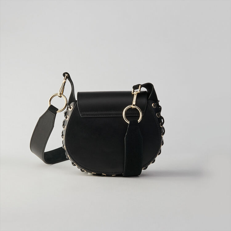 Laceup leather and suede Gyps PM handbag - Bags - MAJE