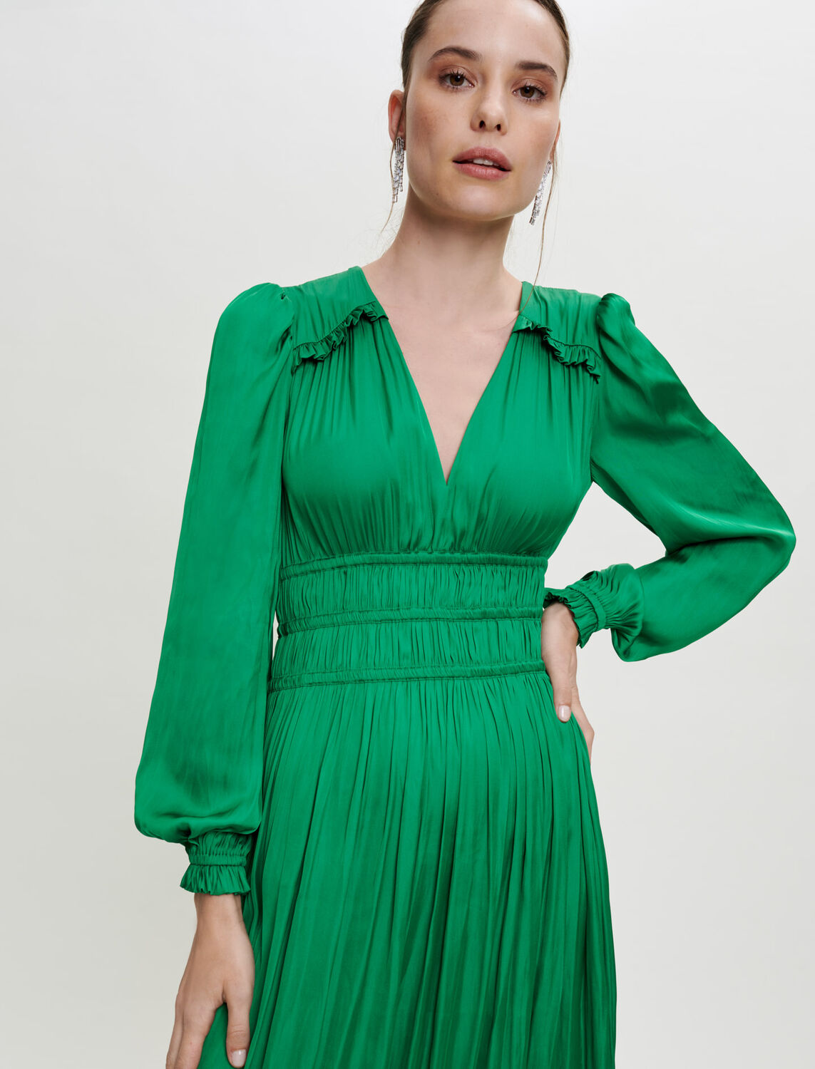 Long pleated effect dress - Party Time - MAJE