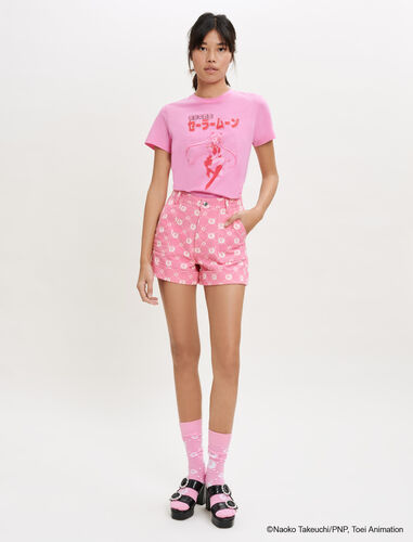 粉色圆领印花T恤 : T-Shirts 顏色 粉色/PINK