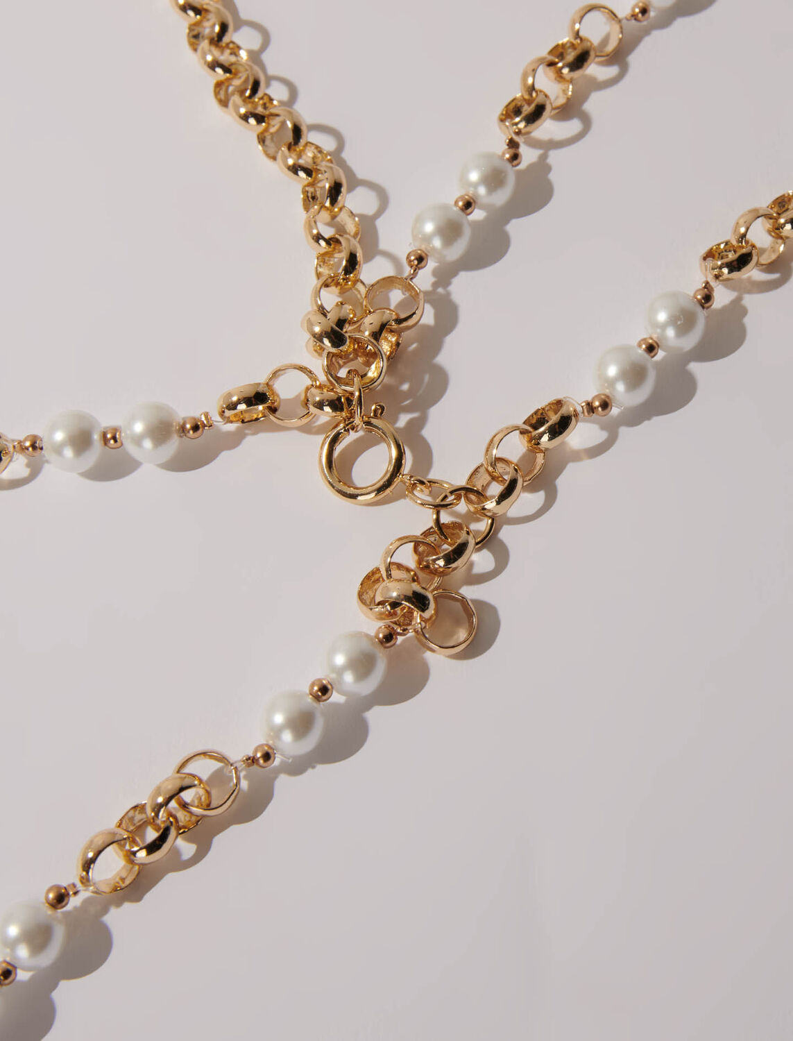 Mixed bead and metal belt : Qixi Collection color 