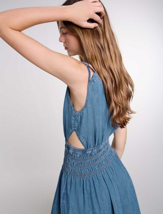 Cutaway denim maxi dress - Fall-Winter Collection - MAJE