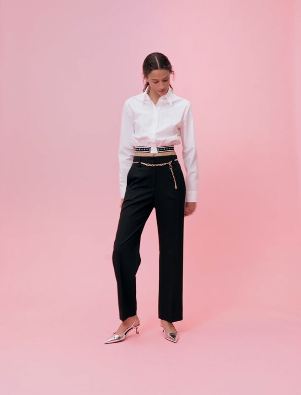 Cropped cotton poplin shirt : Up to 40% off color 