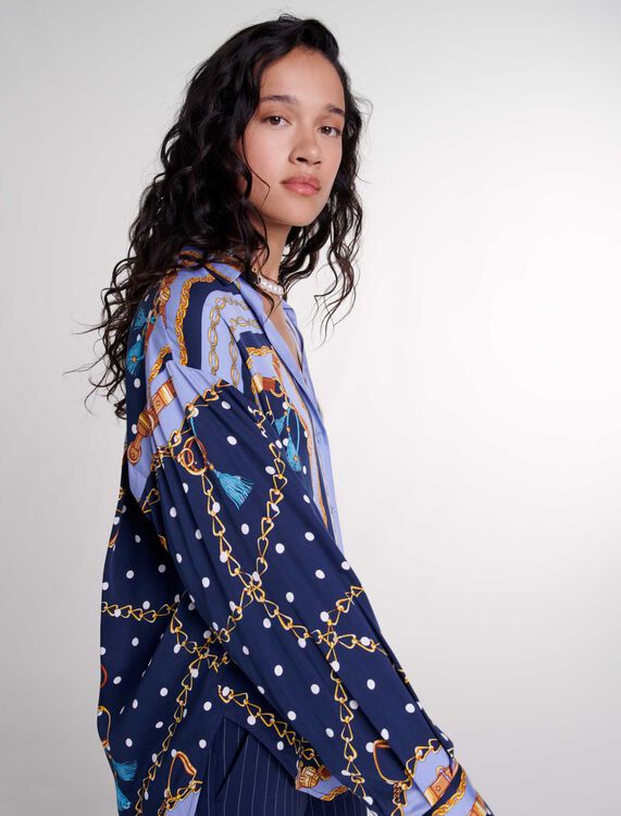 Satin-effect patterned shirt - Fall-Winter Collection - MAJE