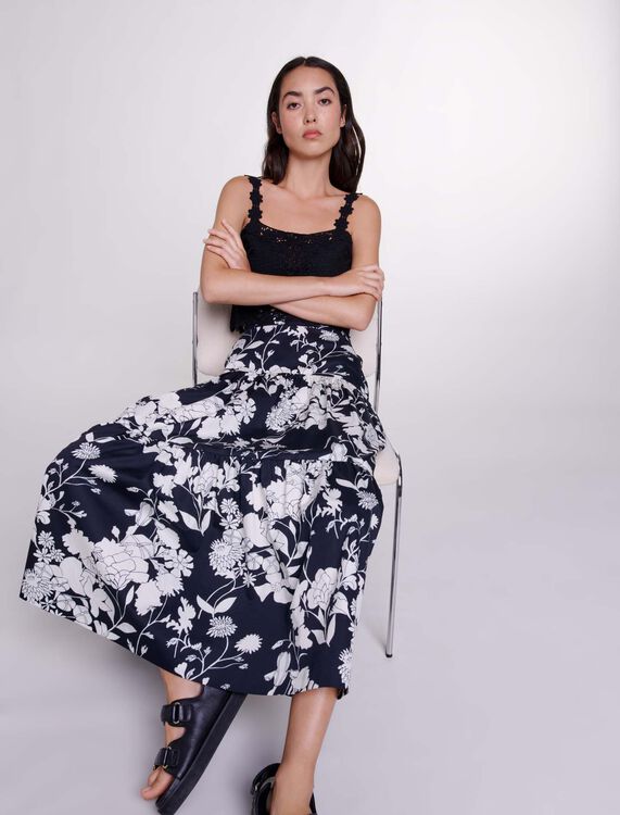 Floral print maxi skirt -  - MAJE