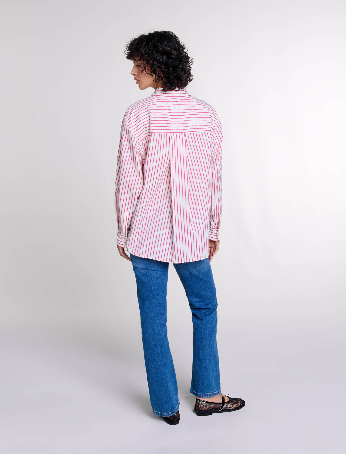 Striped rhinestone shirt - Fall-Winter Collection - MAJE