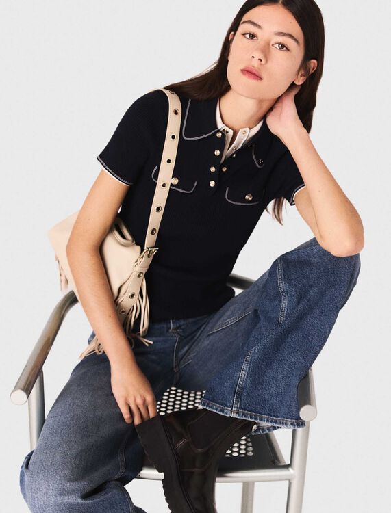 Short-sleeve polo shirt - Sweaters & Cardigans - MAJE