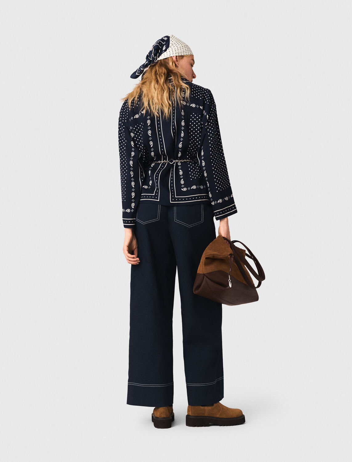 Flowing printed shirt : Shirts color Navy Dot Bandana Print