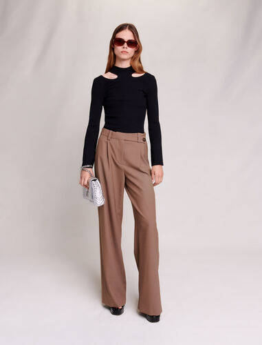 Cutaway knit jumper : Sweaters & Cardigans color Black