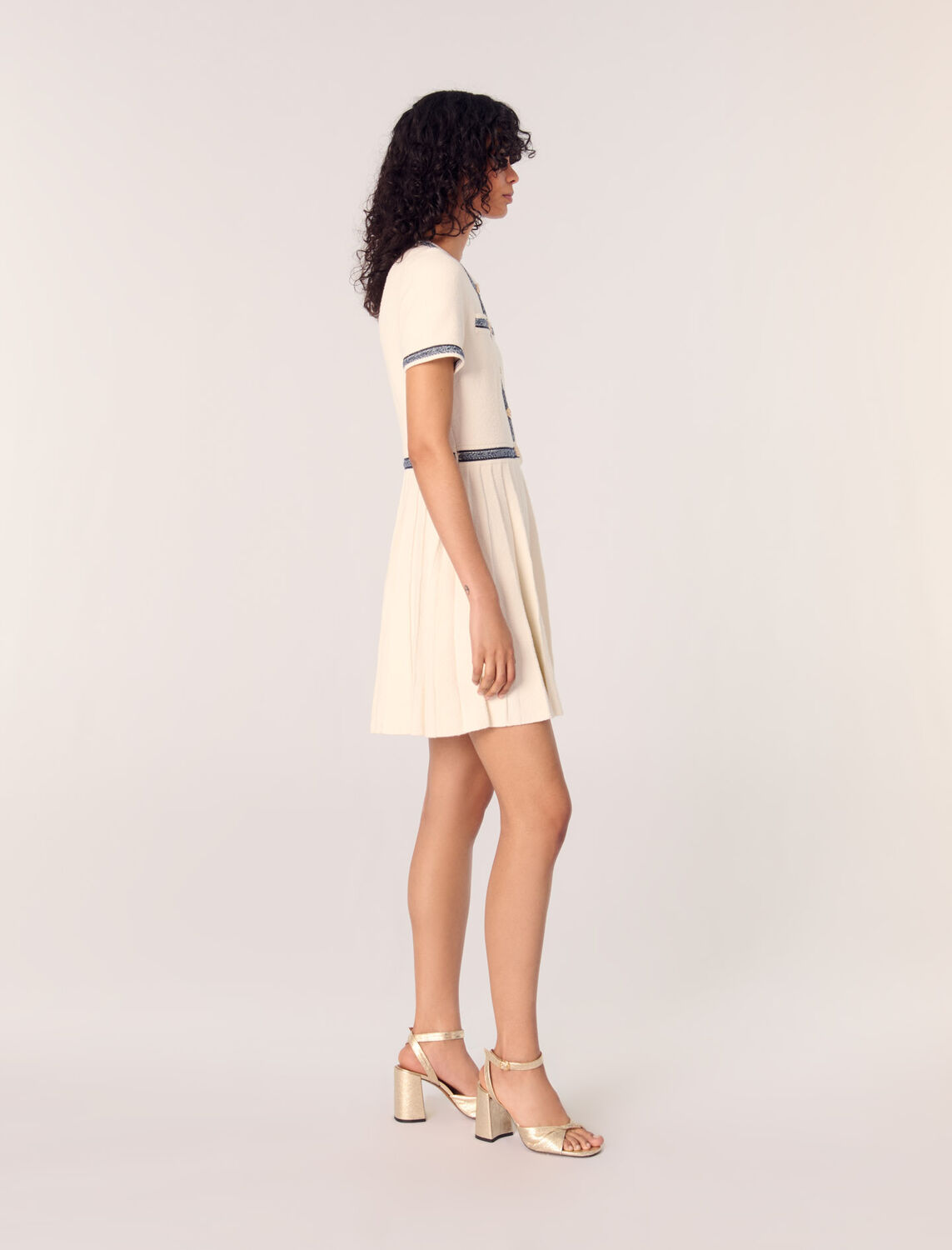 Pleated knit short dress - Dresses - MAJE