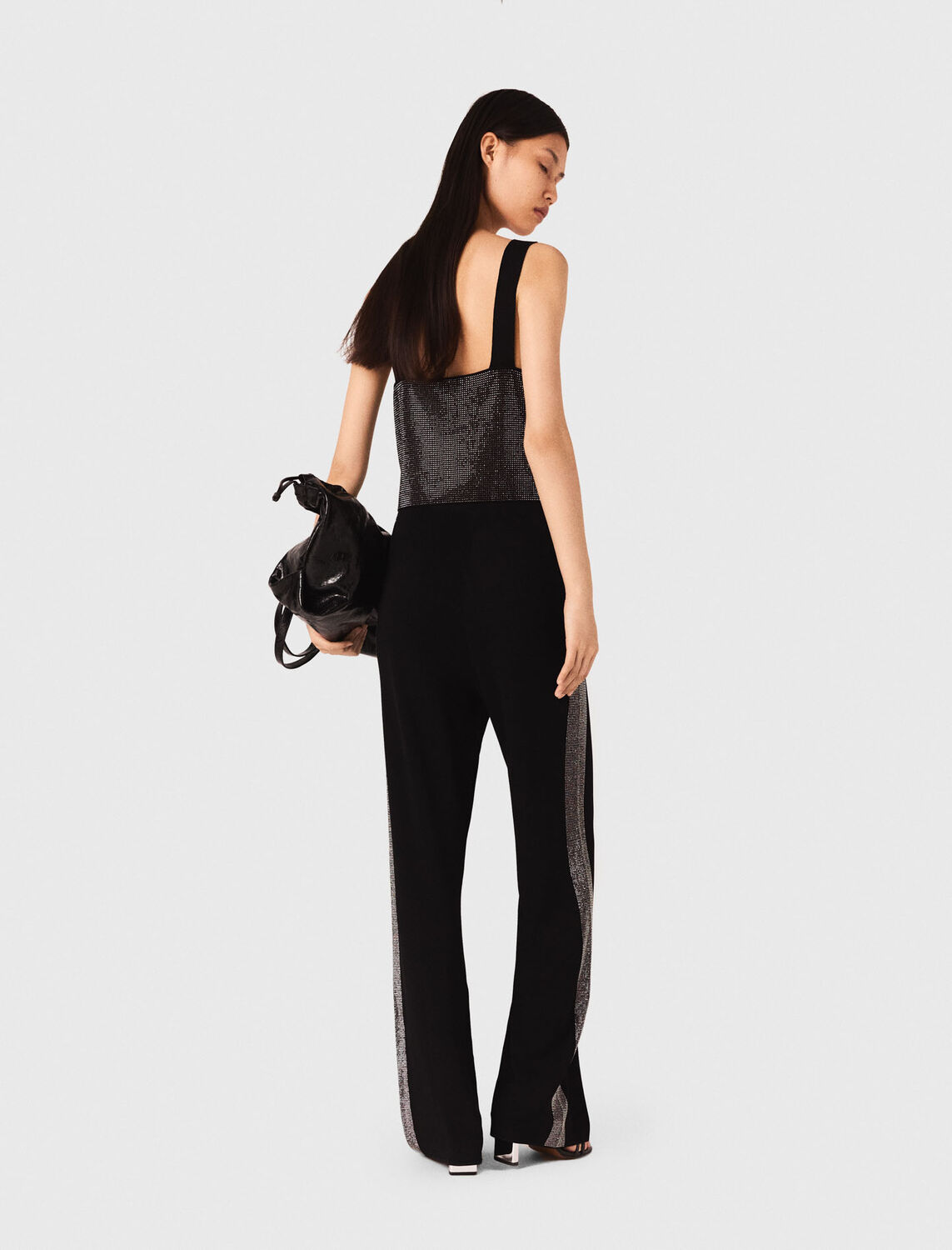 Strappy diamanté knit top - Tops - MAJE