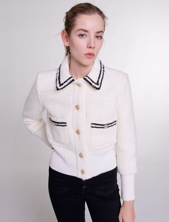 Contrasting tweed-style jacket - 30% Off - MAJE