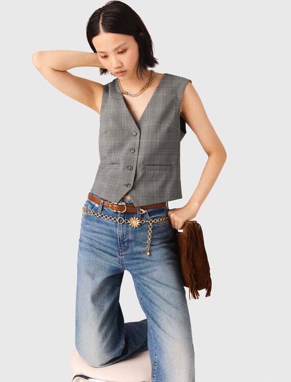 Checked tailored jacket - Tops - MAJE