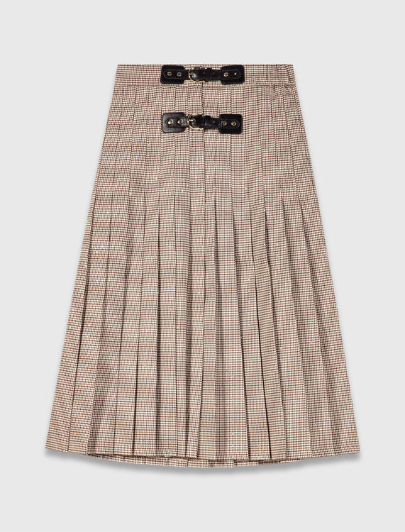 Pleated checked midi skirt - Skirts & Shorts - MAJE