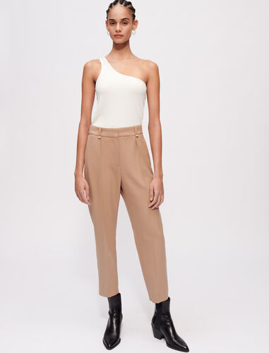 Pleated suit trousers : Trousers & Jeans color Camel