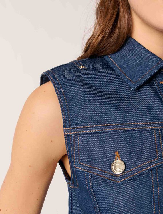 Denim cropped jacket -  - MAJE