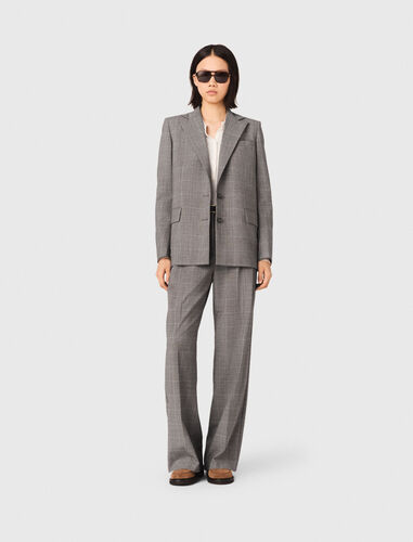 Checked suit jacket : Blazers & Jackets color Grey