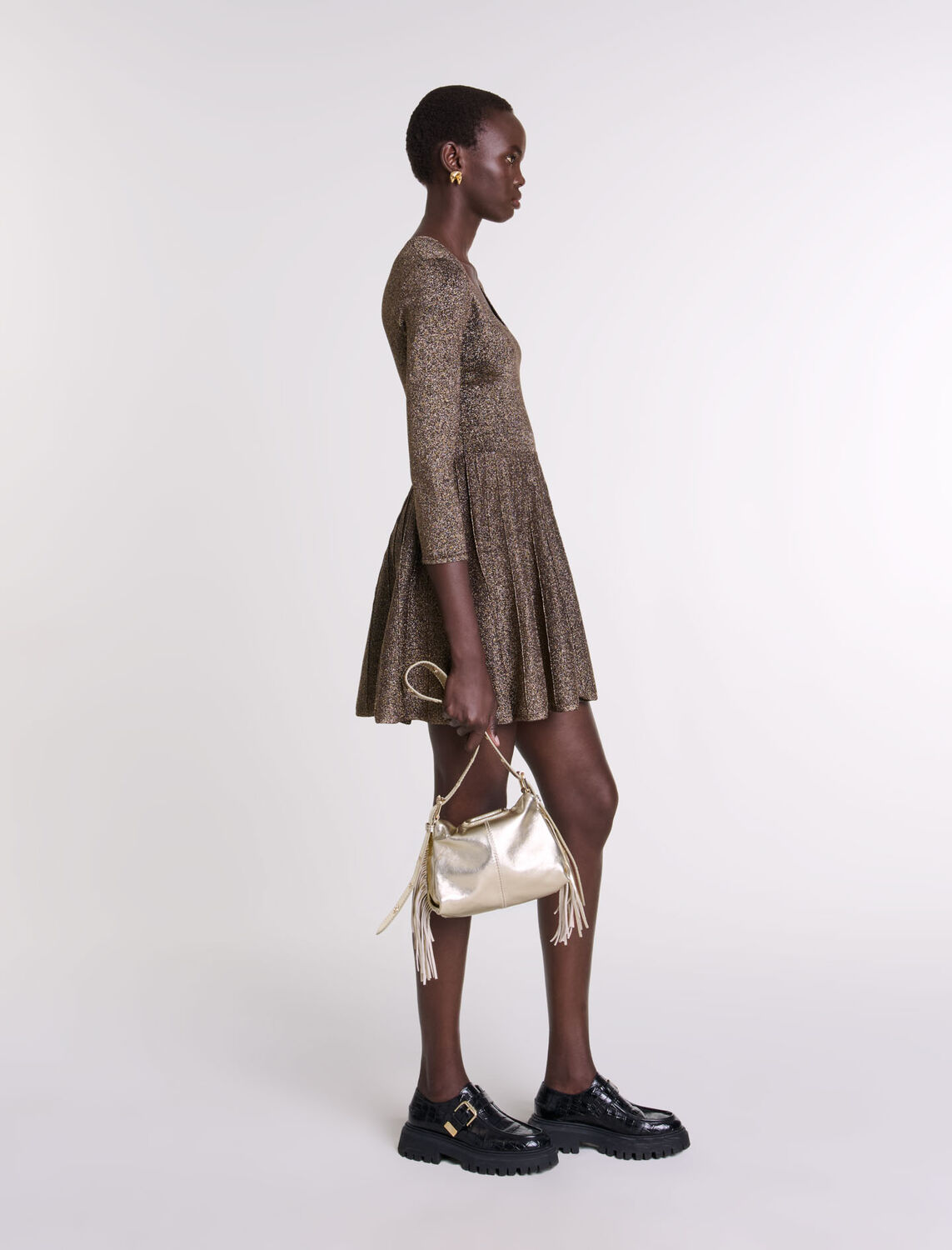 Shiny knit short dress - Fall-Winter Collection - MAJE