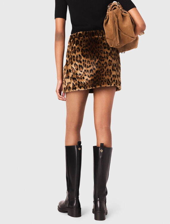 Leopard faux fur miniskirt - Skirts & Shorts - MAJE