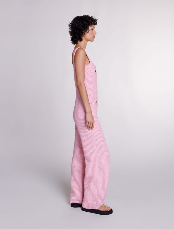 Tweed dungarees : View All color Pink / orange