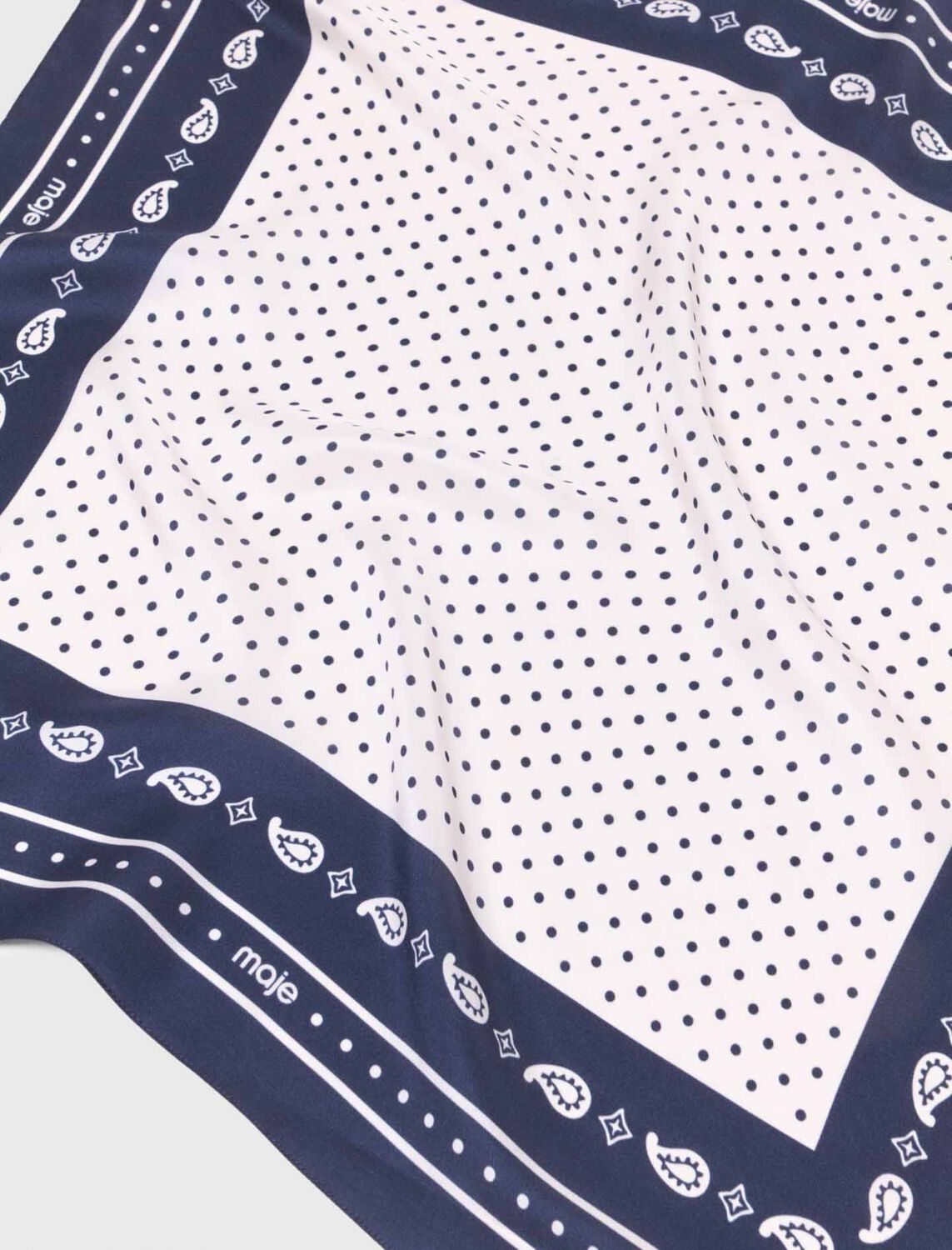 60x60 silk print bandana : Scarves and shawls color Navy Dot Bandana Print