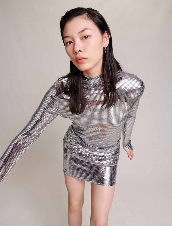 Short skirt with rhinestones - Skirts & Shorts - MAJE