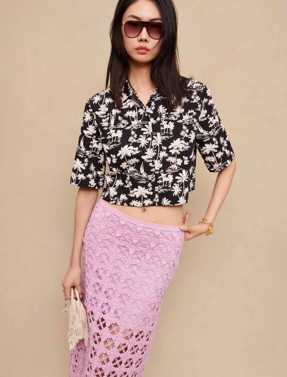 Short shirt with palm print - Tops & T-shirts - MAJE