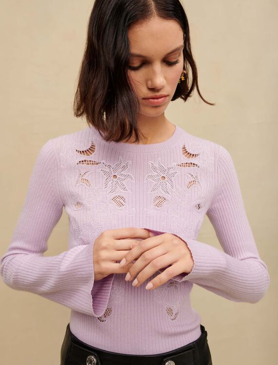 Jumper with openwork motifs - Cardigans & Sweaters - MAJE