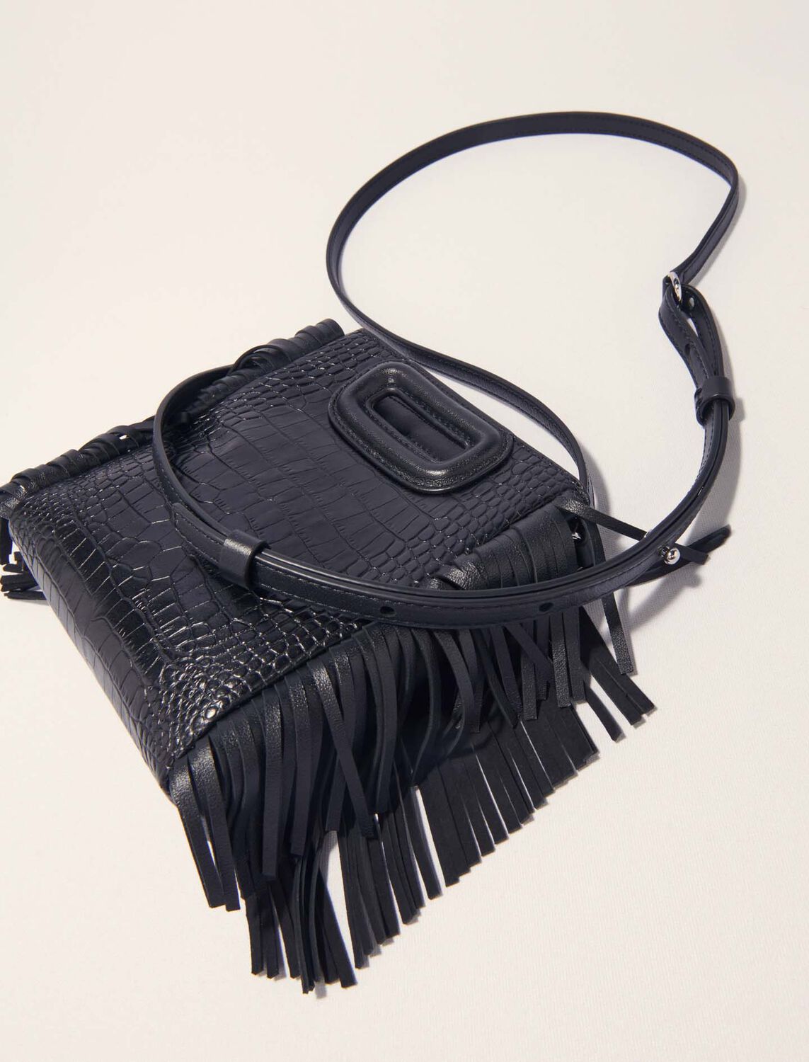 Mini embossed-leather M bag with chain - M Bag - MAJE