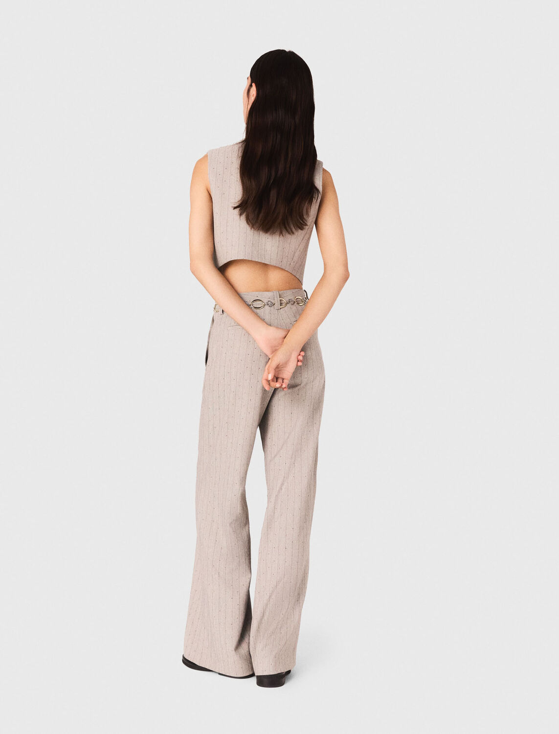maje : Trousers & Jeans color Light Grey