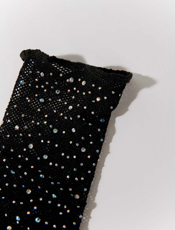 Rhinestone mesh socks -  - MAJE