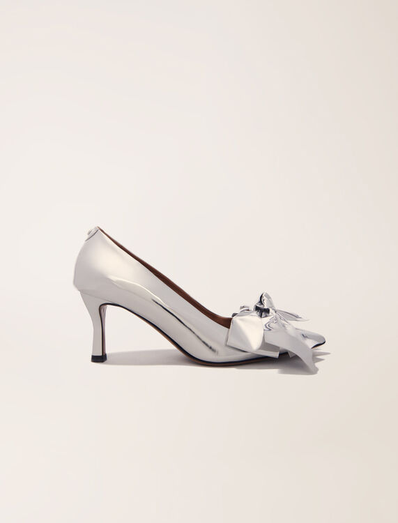Leather pumps with bow detail - null - MAJE