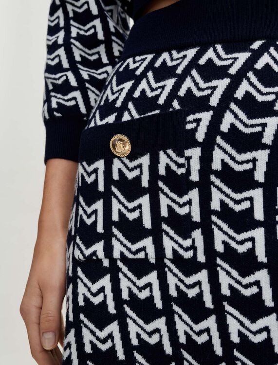 M-logo字母针织半身裙 - null - MAJE