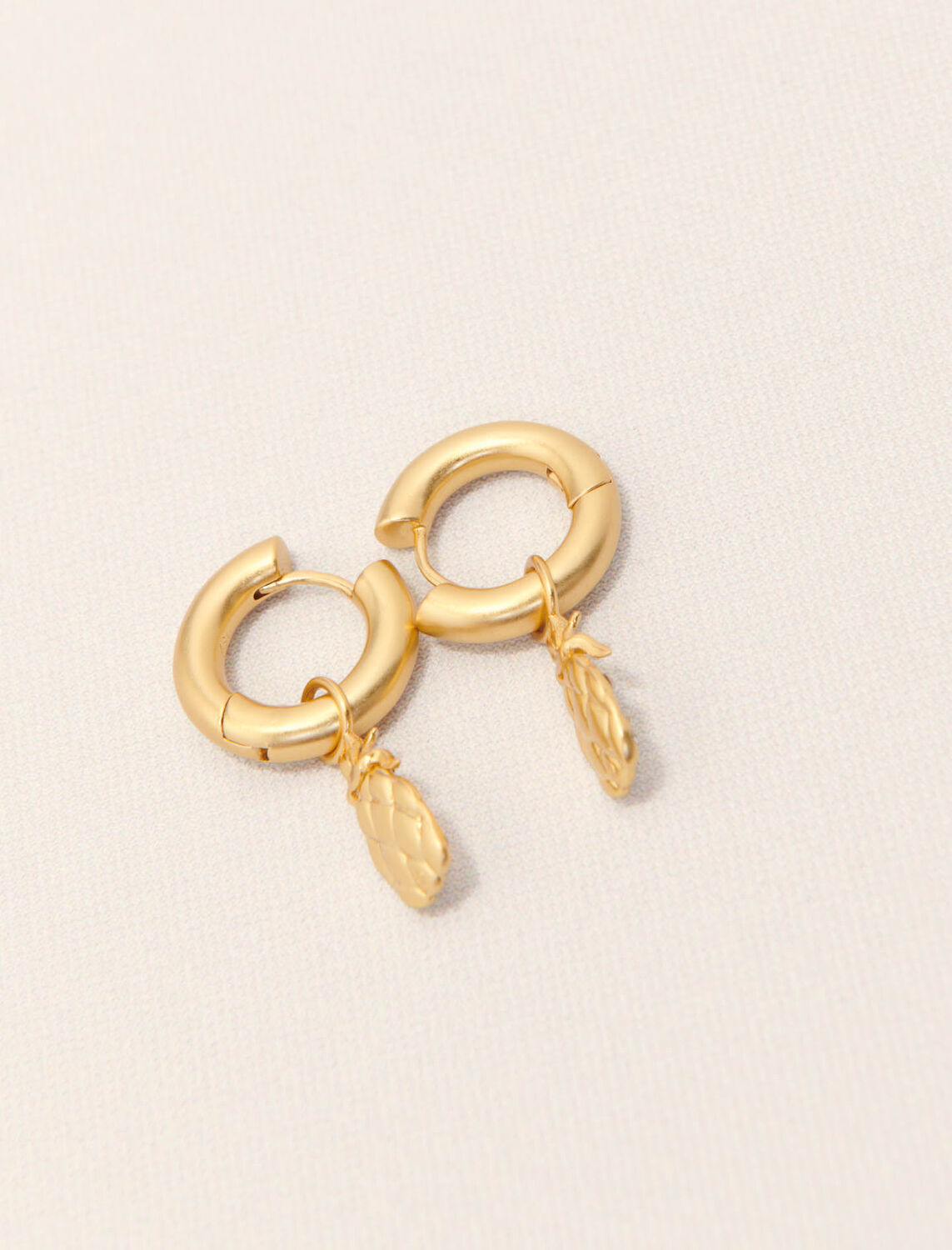 Mini rhinestone pineapple earrings : Jewelry color Gold